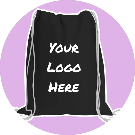 Personalized Drawstring Cinch Pack- Black