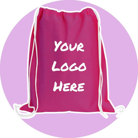 Personalized Drawstring Cinch Pack- Hot Pink