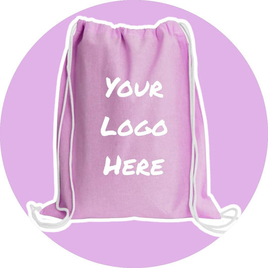 Personalized Drawstring Cinch Pack- Light Pink
