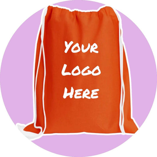 Personalized Drawstring Cinch Pack- Orange