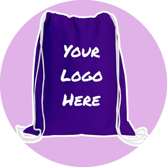 Personalized Drawstring Cinch Pack-Purple