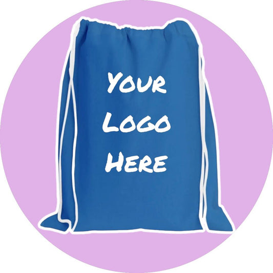 Personalized Drawstring Cinch Pack- Sapphire