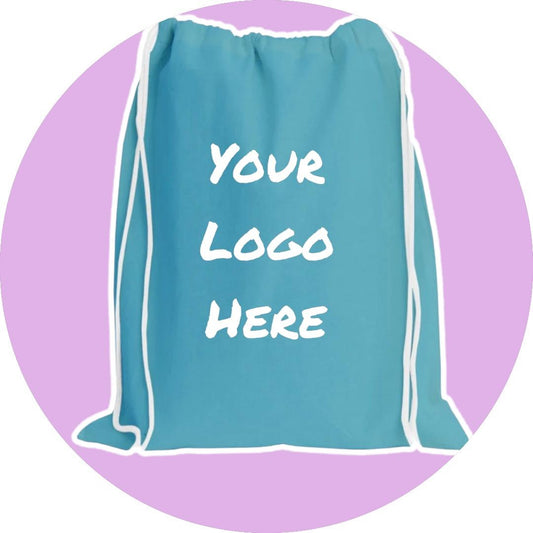 Personalized Drawstring Cinch Pack-Turquoise