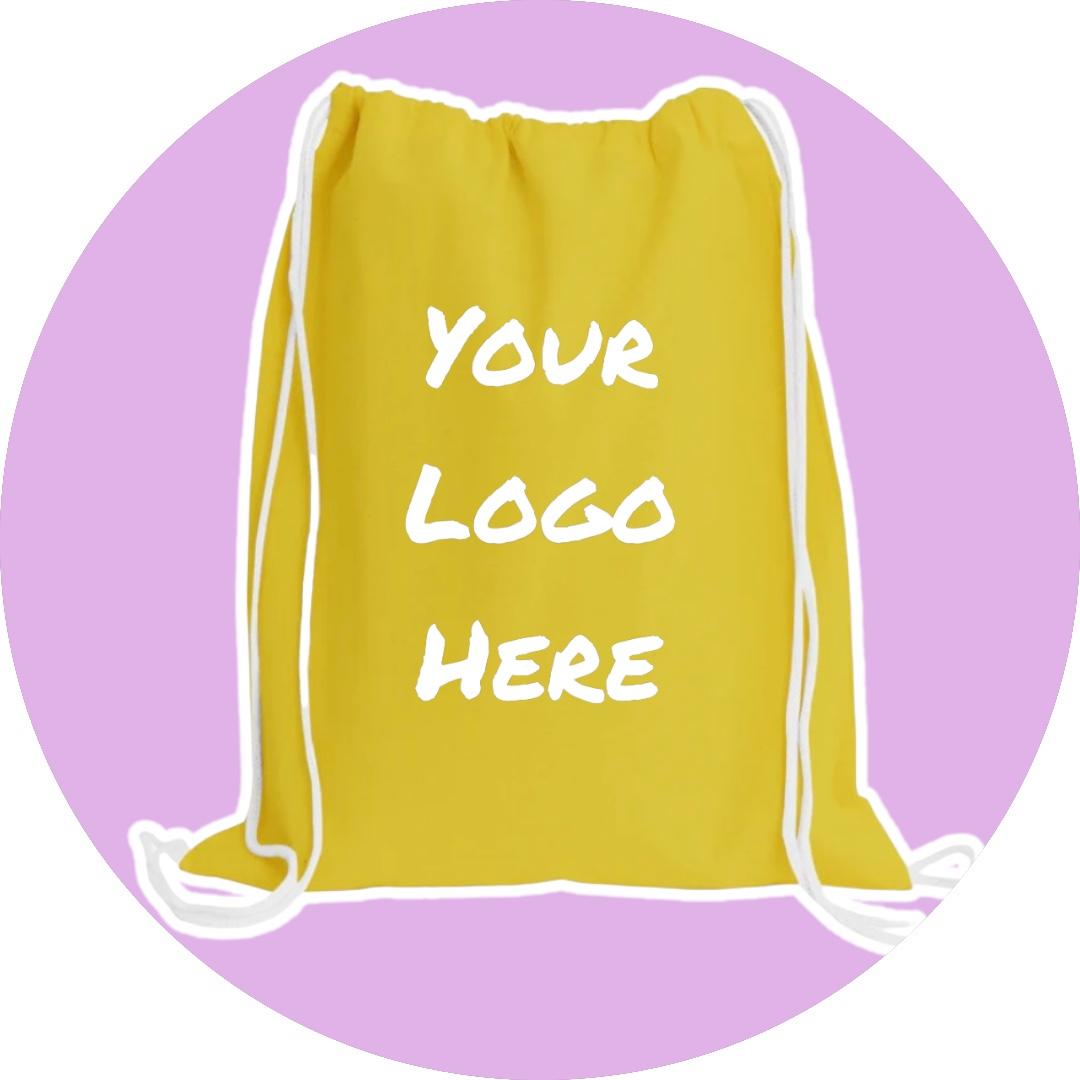 Personalized Drawstring Cinch Pack- Yellow